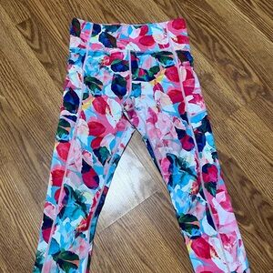 Zyia Active Light n Tight Crop Leggings Pants Multi-Colored Patterned 8-10